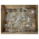 Silver tone trimmed stemware