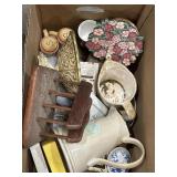 Napkin holder, pitchers, shakers, plates