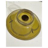 Yellow toleware metal 12in lampshade w/black