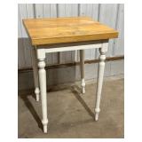 'Butcher Block' table, 23.5in square x 31.5in H.,