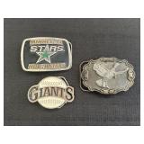 Pheasant, Giants, & Minnesota Stars Belt Buckles