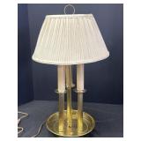 Brass plated Bouillotte 3 stick table lamp