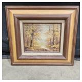 Framed & Signed Oil Painting of a Fall Scene