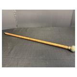 35.5' Wooden Cane w/brass end