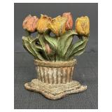 8.5' Cast Iron Tulip Flowers Doorstop