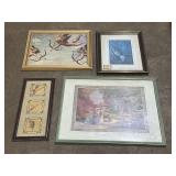 Variety of framed artwork