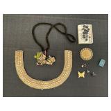 Faux Pearl Beaded Collar Necklace & Misc Pieces
