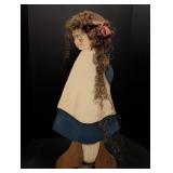 Wood cutout doll hand painted 27in tall