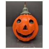 Cast plaster Jack-O-Lantern w/ threaded rod