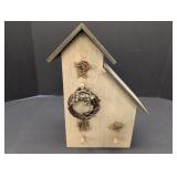 Decorative Wooden Bird House 12in tall x 7in wide