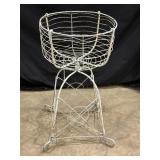 31in wrought iron plant stand, basket is 9in deep