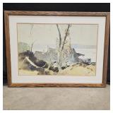 Roy Martell Mason Dock Cabin Scene Framed Print