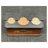 Coin Change Decorative Wood Grain Box