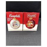 2 Campbellï¿½s Kids Christmas ball ornaments - 1999