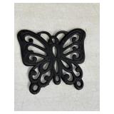 Cast iron butterfly trivet, 6 x 5in