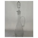 Etched decanter w/ a handle and stopper
