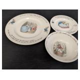 Wedgwood Peter Rabbit plate, saucer, bowl