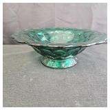 Vintage Teal Indiana Glass Console Bowl