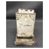Tin Wall Mounted Matchbox Holder