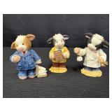 3 Mary Moo figurines - Suit-a-Bull for Business,