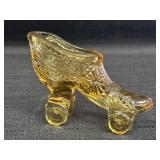 Amber Glass Button/Daisy Roller Skate Slipper