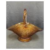 Indiana Glass Tiara Amber Sandwich pattern basket