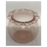 Pink depression glass lace edge rose bowl vase