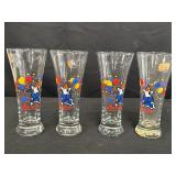 4 Vtg Libbey Bud Light Spuds Mackenzie glasses,