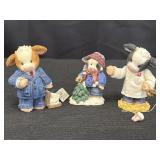 3 Mary Moo figurines - Suit-a-bull for Business,