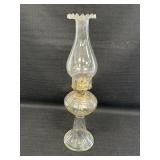 18"ï¿½ Glass Swirl Base Oil Lamp w/ Ruffled Edged