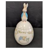 Beatrice Potter 1996 Teleflora Vase w/ Rabbit lid