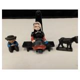 Amish Girl on bench, small boy & dog