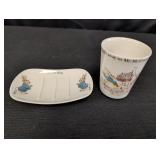 Wedgwood Peter Rabbit soap dish & drinking glass