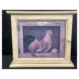 2 shelf wooden 1st Prize Rooster Wall Cabinet