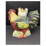 Susan Winget ceramic rooster cookie jar, 12in H.,