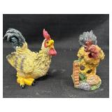 2 resin rooster figures, 4.5in H