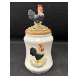 SEi Ceramic Rooster Canister w/resin rooster &