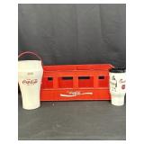 Coca Cola 8 Pack Plastic Bottle Holder & Cups