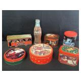 Coca-Cola Christmas & other metal tins