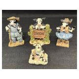 4 Ganz Cowtown figurines - Old MooDonald, Bull