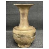 Solid brass vase with flared rim