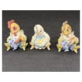 3 Enesco, likely Maryï¿½s Henhouse figurines.  2 are