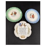 3 decorative plates, 2 Taylor Smith Taylor, 8in