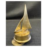 6.25" Brass Sailboat Music Box