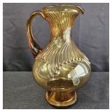 VTG Amber Tiara Glass Hurricane Pitcher