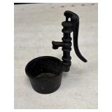 Mini cast iron pitcher pump w/water basin, 2pc.