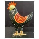 Vtg. Hand-Painted Metal Rooster Figurine folk art