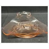 pink depression glass handled candy tray