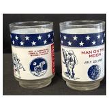 (2) Apollo 11 Man on the moon drinking glasses