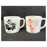 Westfield Batman & Robin milk glass mugs